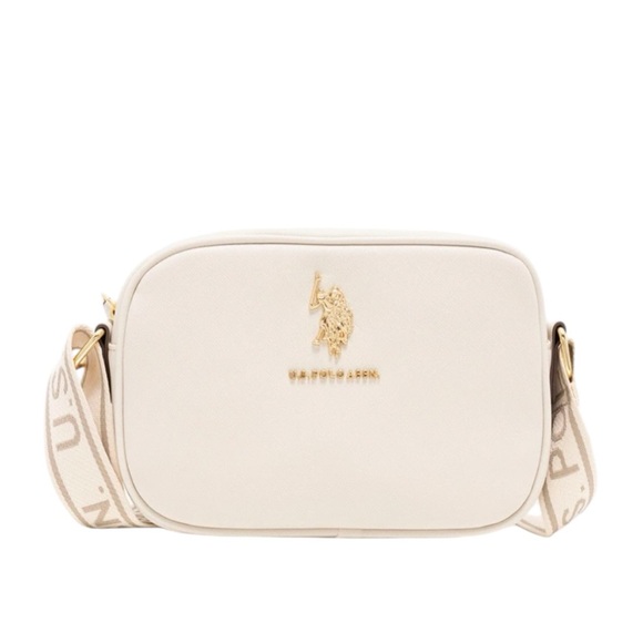 U.S. Polo Assn. Handbags - U.S. Polo Assn. Ivory Crossbody Bag with Logo Strap